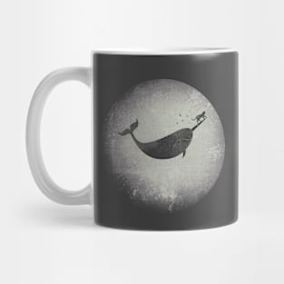 Cat and Narwhal Fly Across the Moon Mug